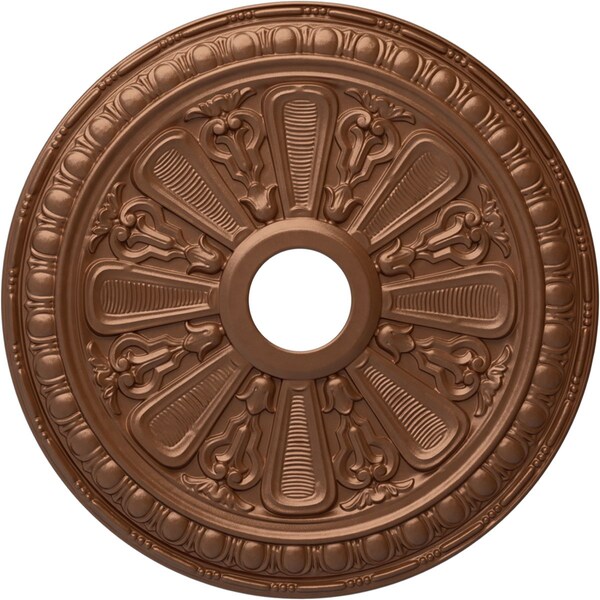Ekena Millwork Bristol Ceiling Medallion (Fits Canopies up to 3 7/8"), 23 1/2"OD x 3 7/8"ID x 1"P, Polished Copper CM23BIPOS - main